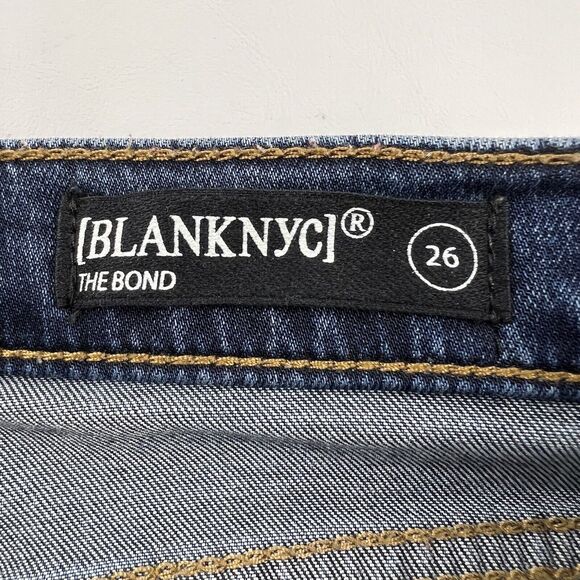 BLANKNYC Raw Hem Skinny Jeans Distressed Destroyed Mid-Rise Ankle The Bond 26 - Picture 8 of 13